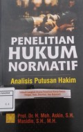 Penelitian Hukum Normatif : Analisis Putusan Hakim